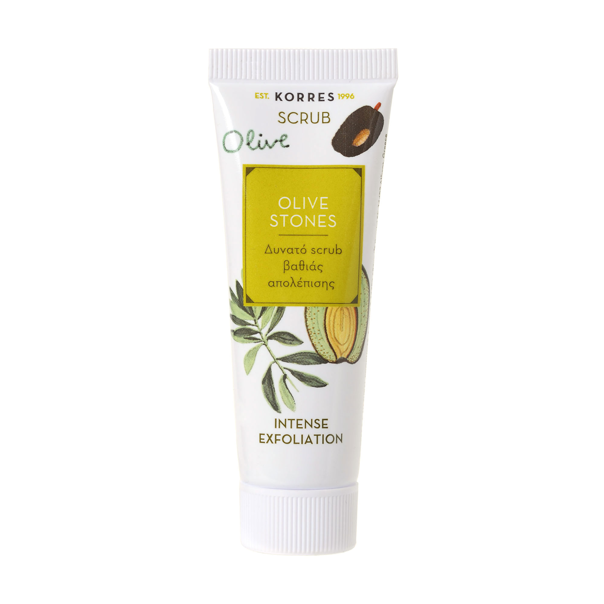 Скраб для обличчя Korres Olive Stones Scrub Intense Exfoliation з оливковими кісточками, 18 мл